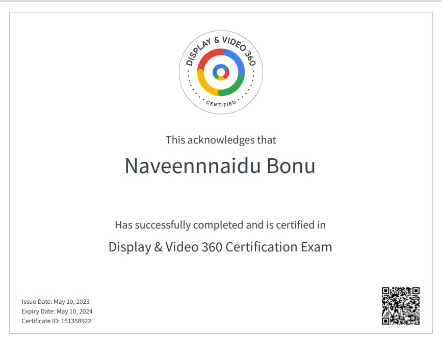 Google DV360 (Display and Video360) Certification